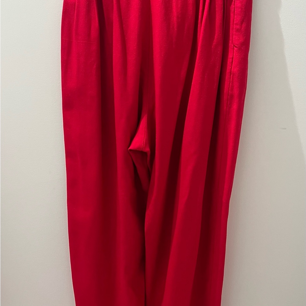 Vintage 80s Fuchsia Silk Noil High-Waisted Trousers – Made in Canada - Picture 2 of 5